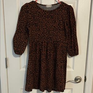 Altar’d State Leopard Print Quarter Sleeve Dress
